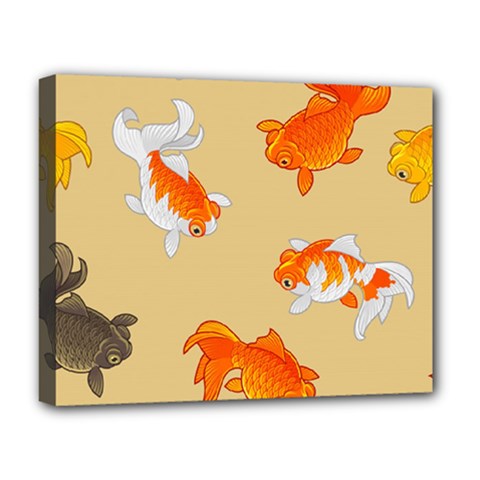 Gold Fish Seamless Pattern Background Deluxe Canvas 20  X 16  (stretched)