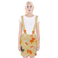 Gold Fish Seamless Pattern Background Braces Suspender Skirt by Pakemis