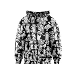 Graffiti Spray Can Characters Seamless Pattern Kids  Pullover Hoodie