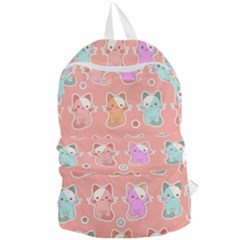 Cute Kawaii Kittens Seamless Pattern Foldable Lightweight Backpack by Pakemis