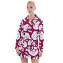 Terrible Frightening Seamless Pattern With Skull Women s Long Sleeve Casual Dress View1