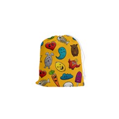 Graffiti Characters Seamless Ornament Drawstring Pouch (xs)