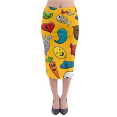 Graffiti Characters Seamless Ornament Midi Pencil Skirt by Pakemis