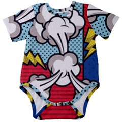 Rays Smoke Pop Art Style Vector Illustration Baby Short Sleeve Onesie Bodysuit