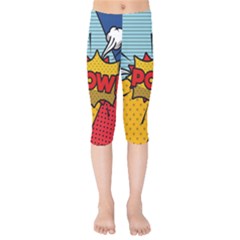 Pow Word Pop Art Style Expression Vector Kids  Capri Leggings 