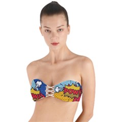 Pow Word Pop Art Style Expression Vector Twist Bandeau Bikini Top by Pakemis