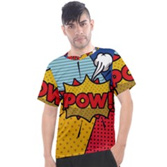 Pow Word Pop Art Style Expression Vector Men s Sport Top by Pakemis