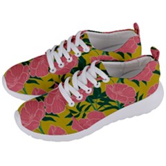 Pink Flower Seamless Pattern Men s Lightweight Sports Shoes