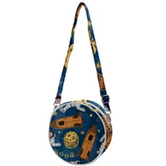 Missile Pattern Crossbody Circle Bag