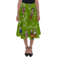 Seamless Pattern With Kids Perfect Length Midi Skirt