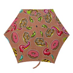 Doughnut Doodle Colorful Seamless Pattern Mini Folding Umbrellas by Pakemis