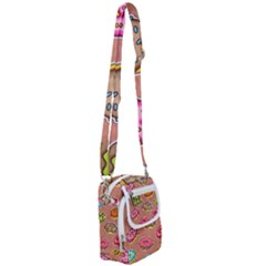 Doughnut Doodle Colorful Seamless Pattern Shoulder Strap Belt Bag by Pakemis