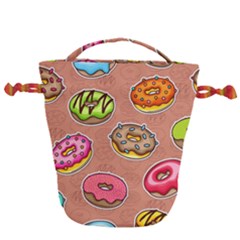 Doughnut Doodle Colorful Seamless Pattern Drawstring Bucket Bag