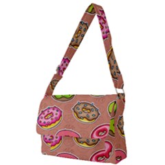 Doughnut Doodle Colorful Seamless Pattern Full Print Messenger Bag (l) by Pakemis