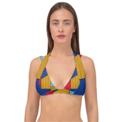 Dotted Colors Background Pop Art Style Vector Double Strap Halter Bikini Top