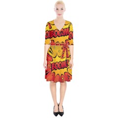 Explosion Boom Pop Art Style Wrap Up Cocktail Dress by Pakemis