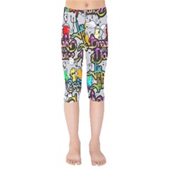 Hip Hop Background Kids  Capri Leggings 