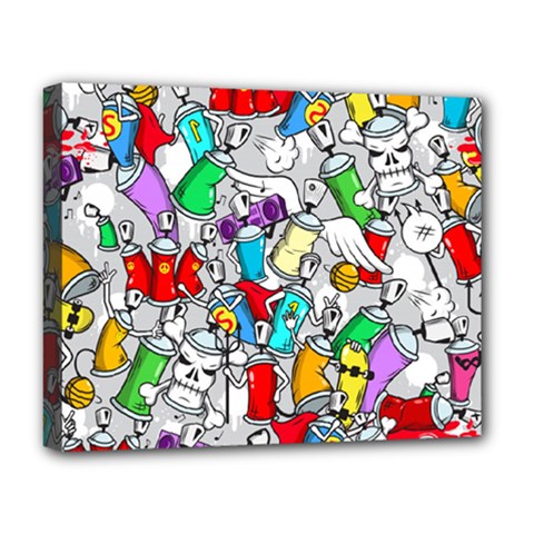 Graffit Characters Seamless Pattern Art Deluxe Canvas 20  X 16  (stretched) by Pakemis