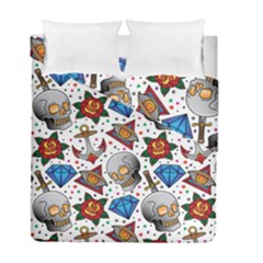 Full Color Flash Tattoo Patterns Duvet Cover Double Side (full/ Double Size) by Pakemis