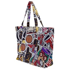 Vintage College Colorful Seamless Pattern Zip Up Canvas Bag by Pakemis