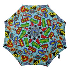 Comic Bubbles Seamless Pattern Hook Handle Umbrellas (large) by Pakemis