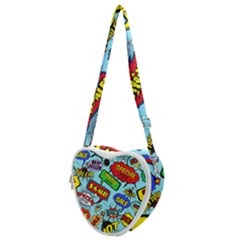 Comic Bubbles Seamless Pattern Heart Shoulder Bag by Pakemis