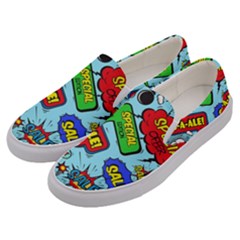 Comic Bubbles Seamless Pattern Men s Canvas Slip Ons by Pakemis