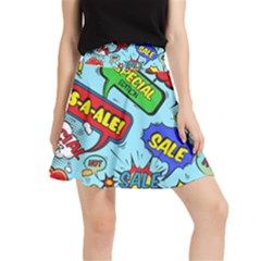 Comic Bubbles Seamless Pattern Waistband Skirt by Pakemis