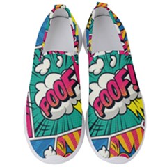 Comic Colorful Seamless Pattern Men s Slip On Sneakers by Pakemis