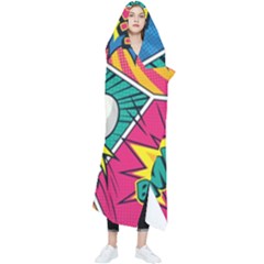 Comic Colorful Seamless Pattern Wearable Blanket