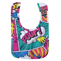 Comic Colorful Seamless Pattern Baby Bib by Pakemis