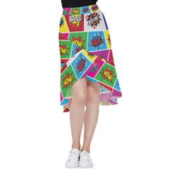 Pop Art Comic Vector Speech Cartoon Bubbles Popart Style With Humor Text Boom Bang Bubbling Expressi Frill Hi Low Chiffon Skirt by Pakemis