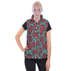 Vintage Floral Colorful Seamless Pattern Women s Button Up Vest by Pakemis