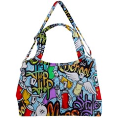 Graffiti Characters Seamless Patterns Double Compartment Shoulder Bag