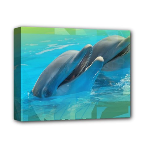 Beautiful Dolphins Deluxe Canvas 14  X 11  (stretched)