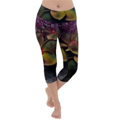 Beautiful Floral Lightweight Velour Capri Yoga Leggings