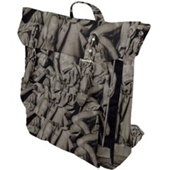 Catholic Motif Sculpture Over Black Buckle Up Backpack by dflcprintsclothing