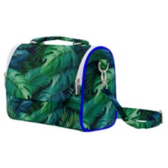 Tropical Green Leaves Background Satchel Shoulder Bag