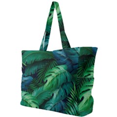 Tropical Green Leaves Background Simple Shoulder Bag by Pakemis