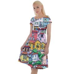 Menton Old Town France Classic Short Sleeve Dress by Pakemis