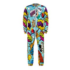 Comic Elements Colorful Seamless Pattern Onepiece Jumpsuit (kids) by Pakemis