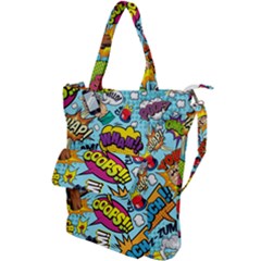 Comic Elements Colorful Seamless Pattern Shoulder Tote Bag by Pakemis