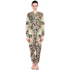 Seamless Pattern With Flower Birds Onepiece Jumpsuit (ladies) by Pakemis