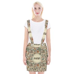 Seamless Pattern With Flower Birds Braces Suspender Skirt by Pakemis