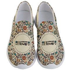 Seamless Pattern With Flower Birds Men s Lightweight Slip Ons