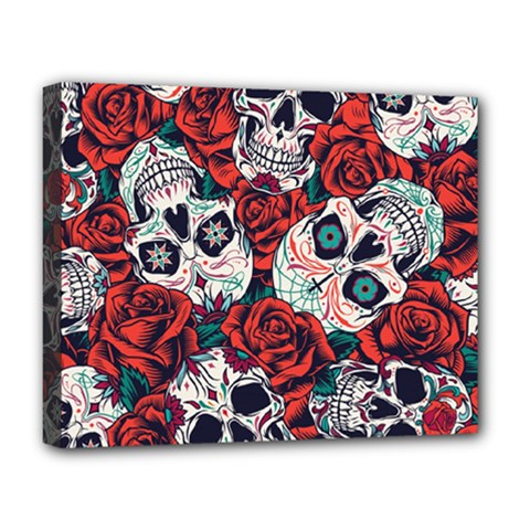 Vintage Day Dead Seamless Pattern Deluxe Canvas 20  X 16  (stretched) by Pakemis