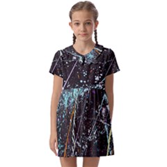 Abstract Colorful Texture Kids  Asymmetric Collar Dress by Pakemis