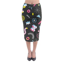 Memphis Design Seamless Pattern Midi Pencil Skirt by Pakemis