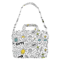 Set Cute Colorful Doodle Hand Drawing Macbook Pro 13  Shoulder Laptop Bag  by Pakemis