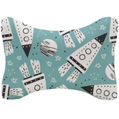 Cute Seamless Pattern With Rocket Planets Stars Seat Head Rest Cushion